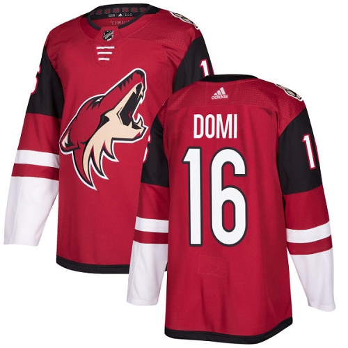 Adidas Men Arizona Coyotes #16 Max Domi Maroon Home Authentic Stitched NHL Jersey->arizona coyotes->NHL Jersey